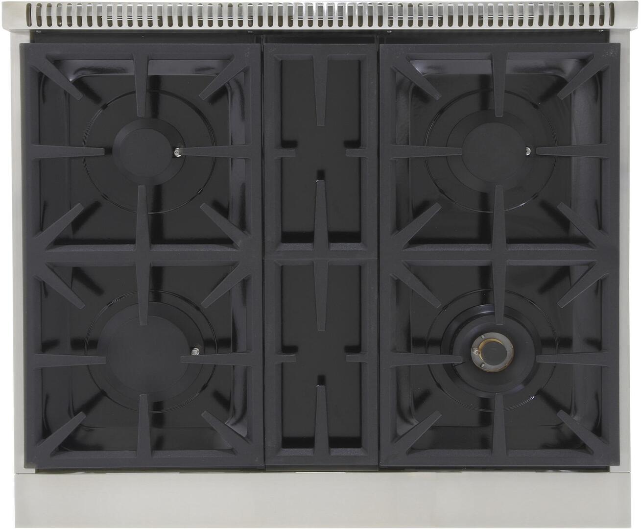 Kucht 30-Inch 4 Burner Gas Rangetop in Stainless Steel with Toxedo Black Knob KFX309T-K