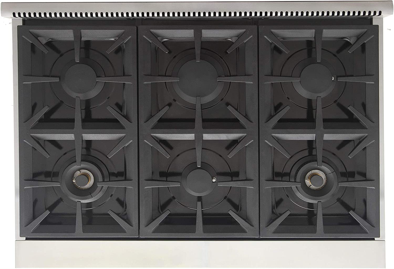 Kucht 36-Inch Gas Range in Stainless Steel with Black Knob KFX360-K