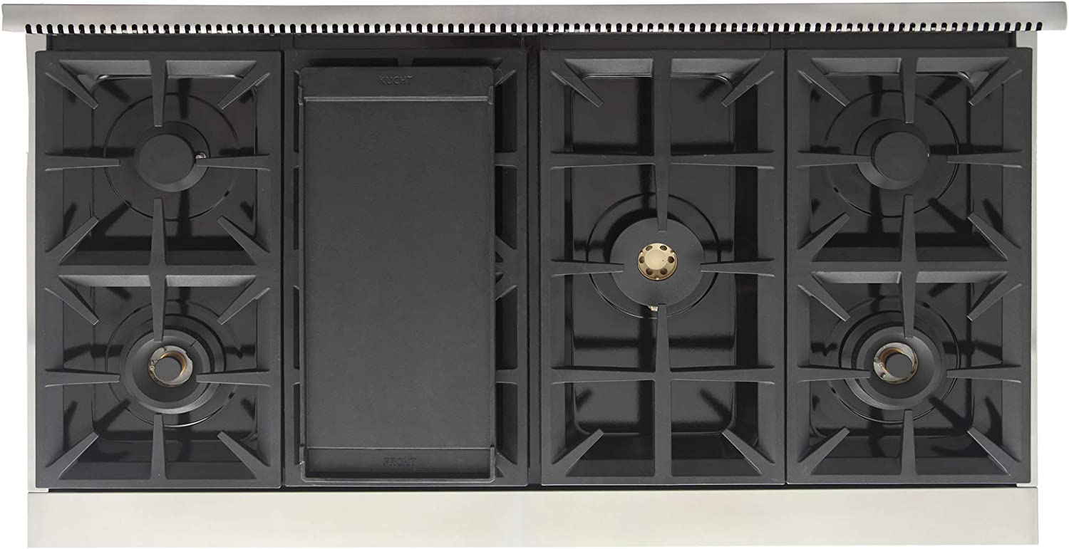 Kucht 48-Inch Gas Range in Stainless Steel with Black Knob KFX480-K
