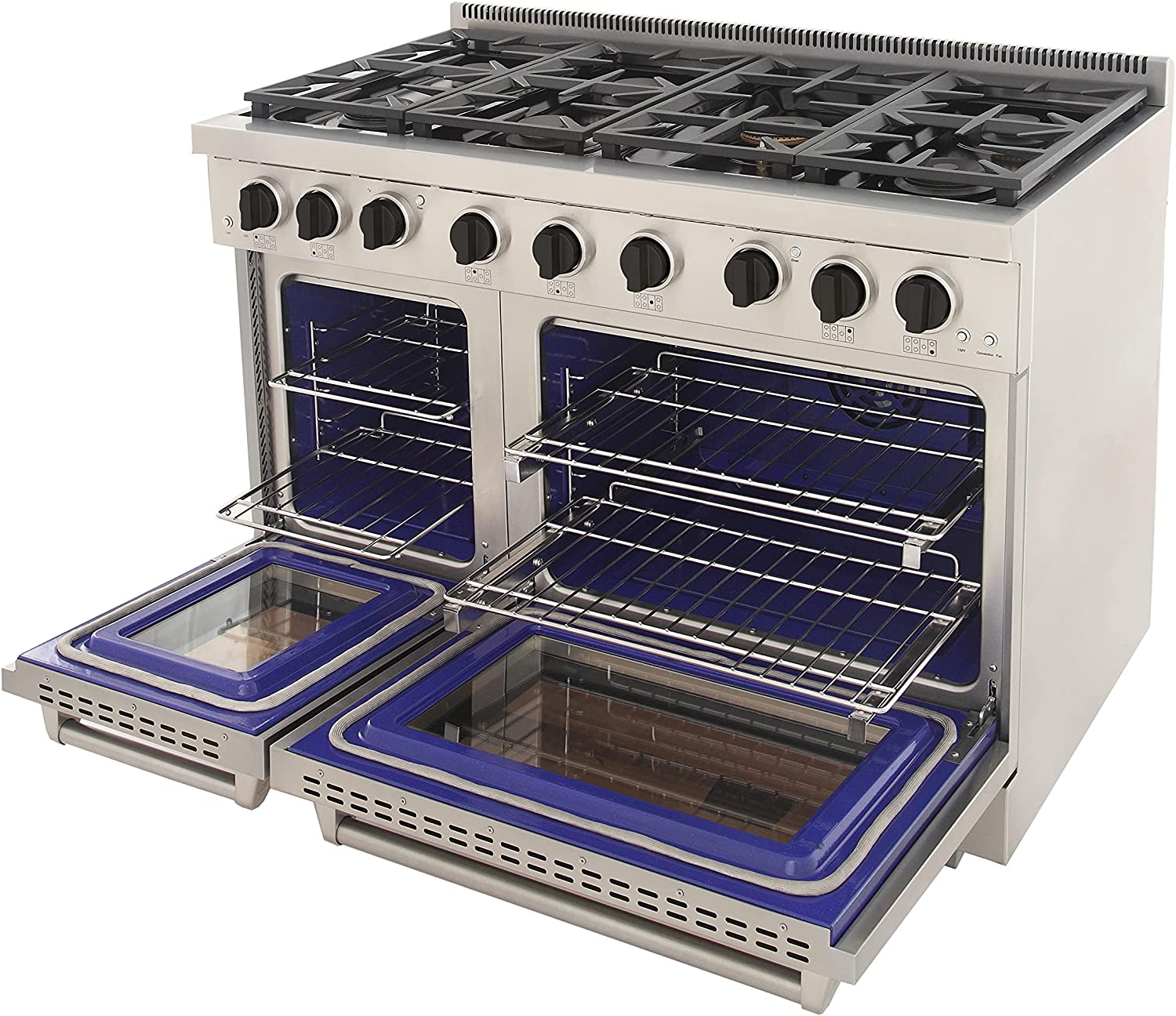 Kucht 48-Inch Gas Range in Stainless Steel with Blue Knob KFX480-B