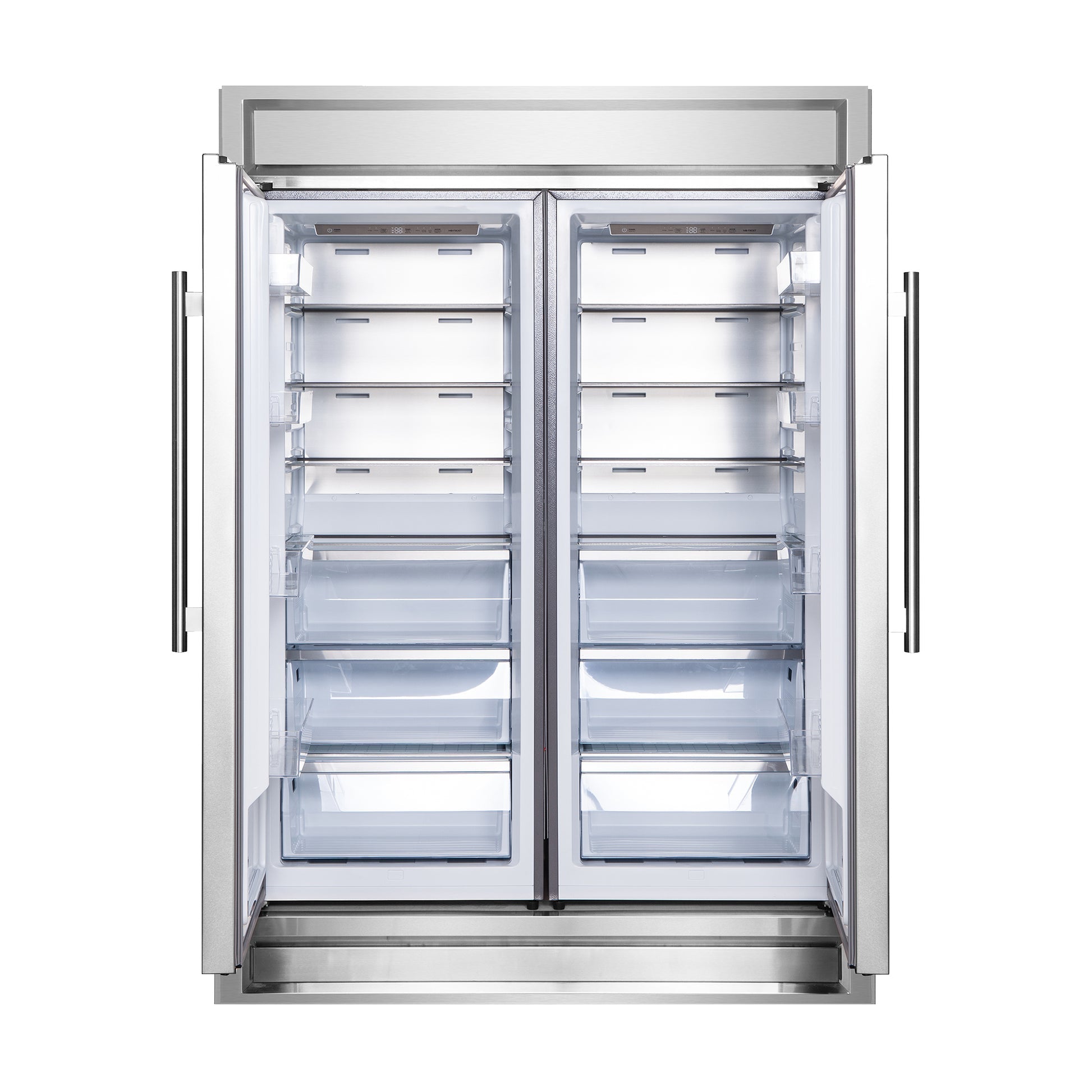 Forno Appliance Package - 48" Dual Fuel Range, Wall Mount Range Hood and 60" Refrigerator with Modern Grill Trim, FBDL-017-04CAUS