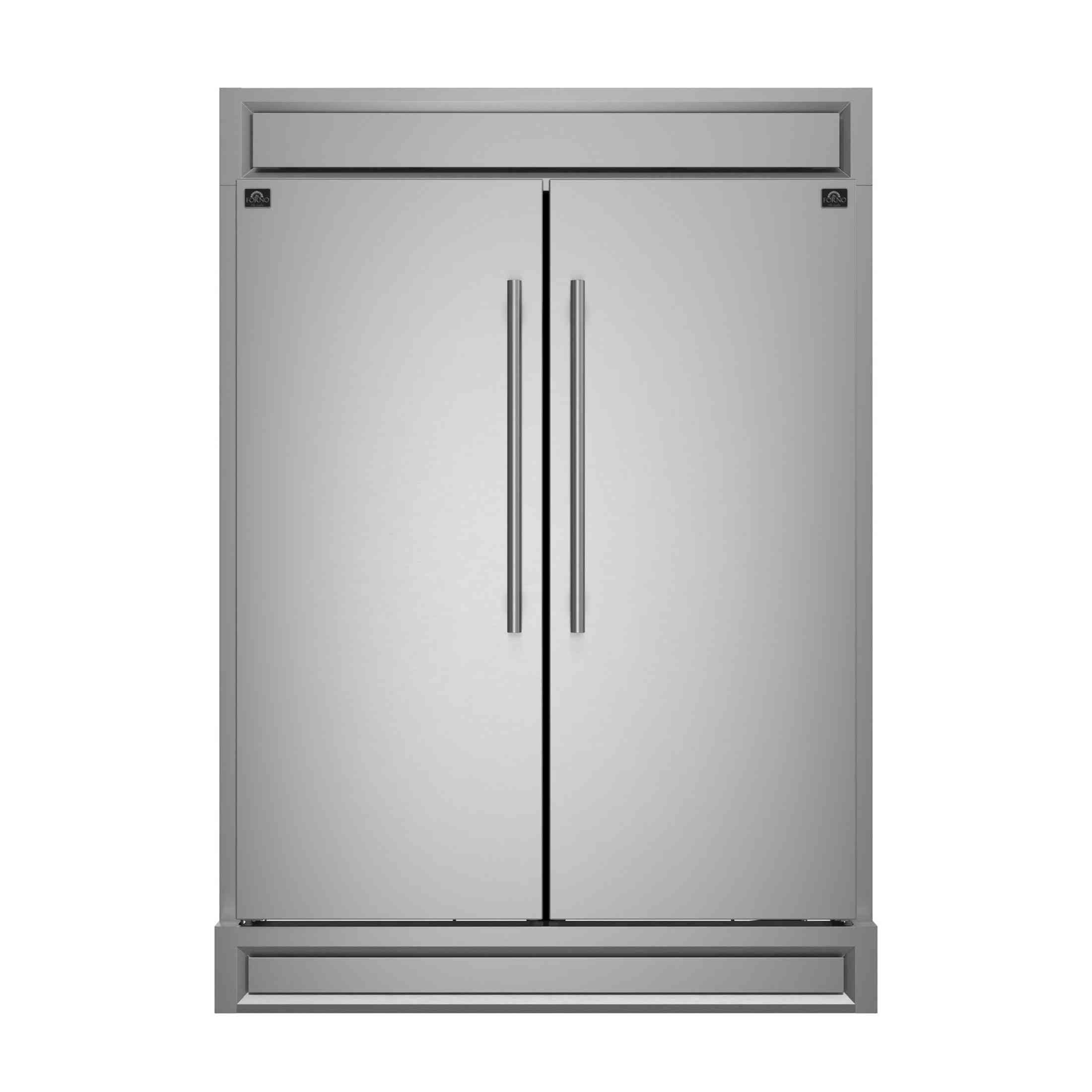 Forno Appliance Package - 48" Gas Range and 60" Refrigerator with Modern Grill Trim, FBDL-018-03CAUS