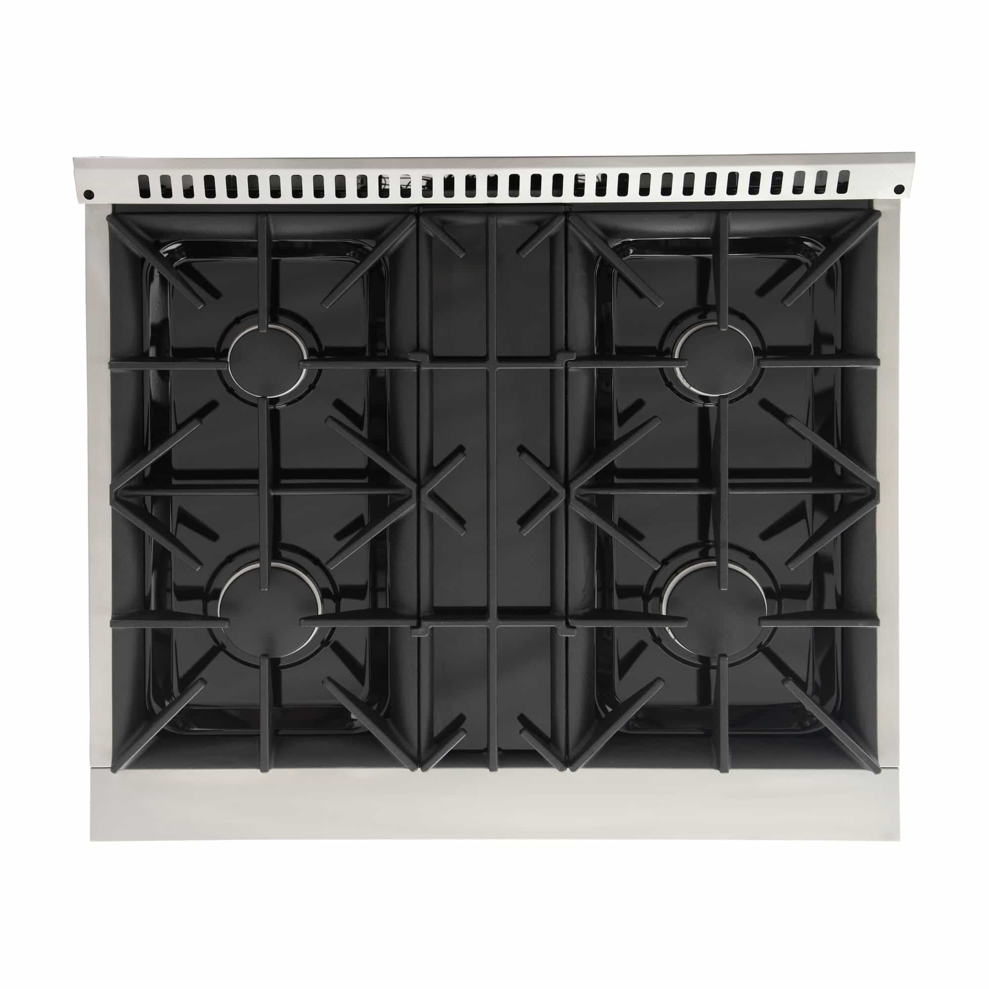Kucht 30-Inch Pro-Style Dual Fuel Range in Stainless Steel with White Oven Door KDF302-W