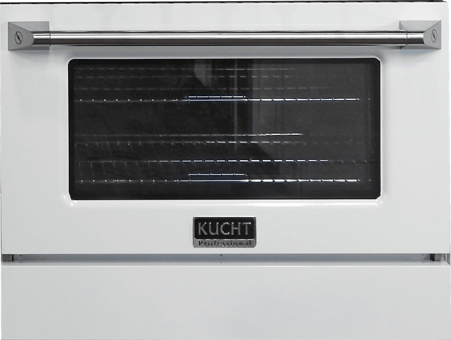 Kucht 30-Inch Pro-Style Dual Fuel Range in Stainless Steel with White Oven Door KDF302-W