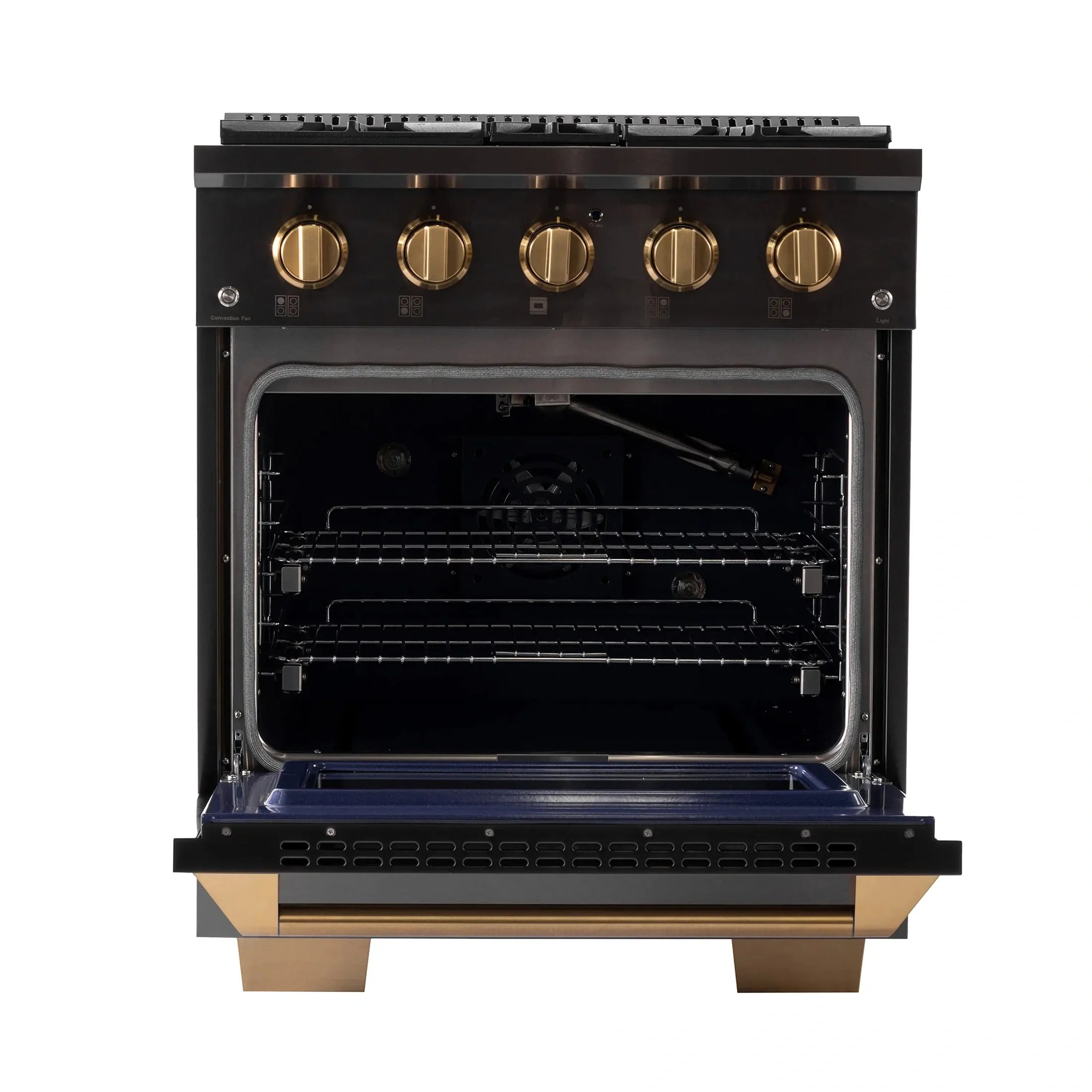 KUCHT Gemstone Professional 30-Inch 4.2 Cu. Ft. Dual Fuel Range for Natural Gas with Sealed Burners and Convection Oven in Titanium Stainless Steel KED304