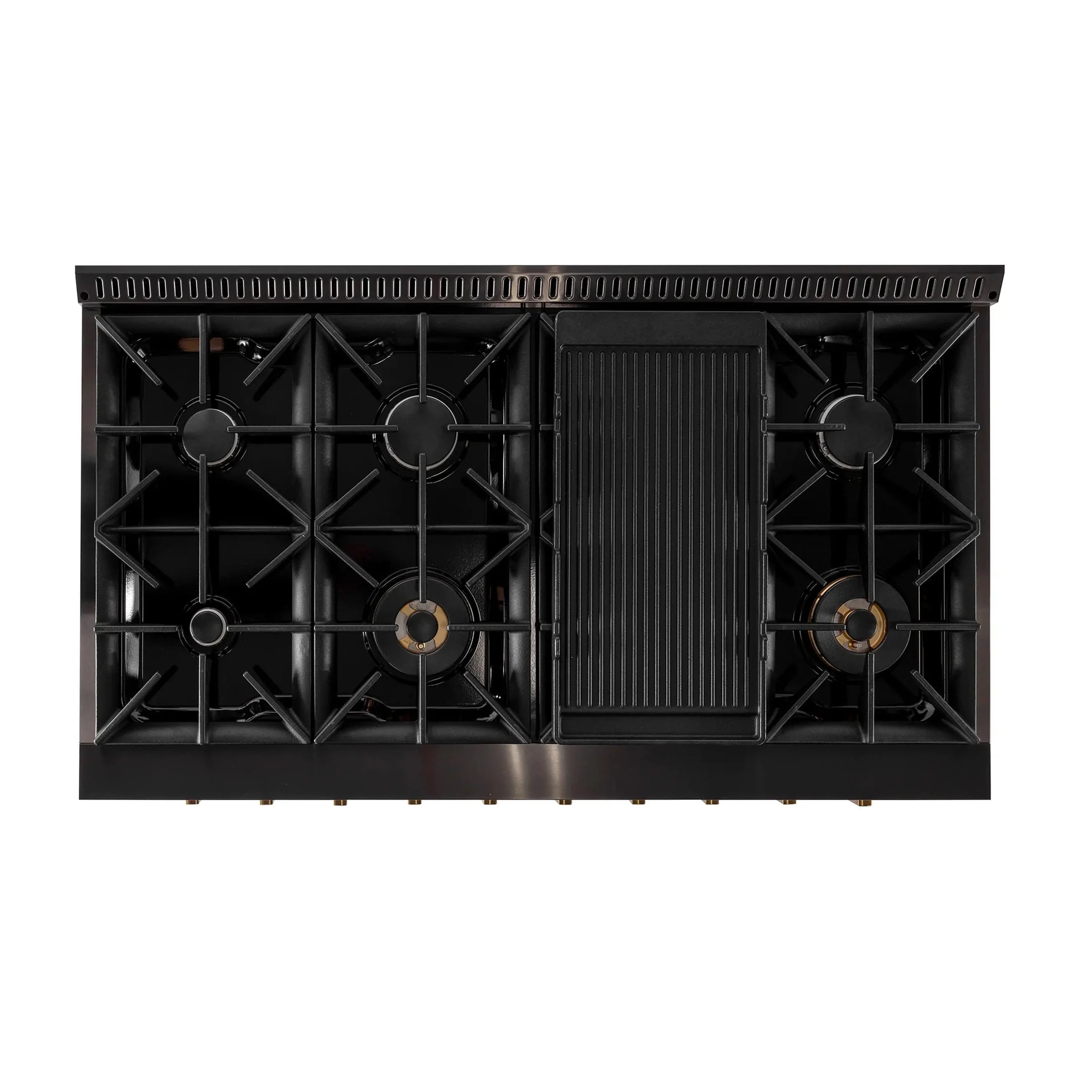 KUCHT Gemstone Professional 48-Inch 46.7 Cu. Ft. Dual Fuel Range for Natural Gas with Sealed Burners and Convection Oven in Titanium Stainless Steel KED484