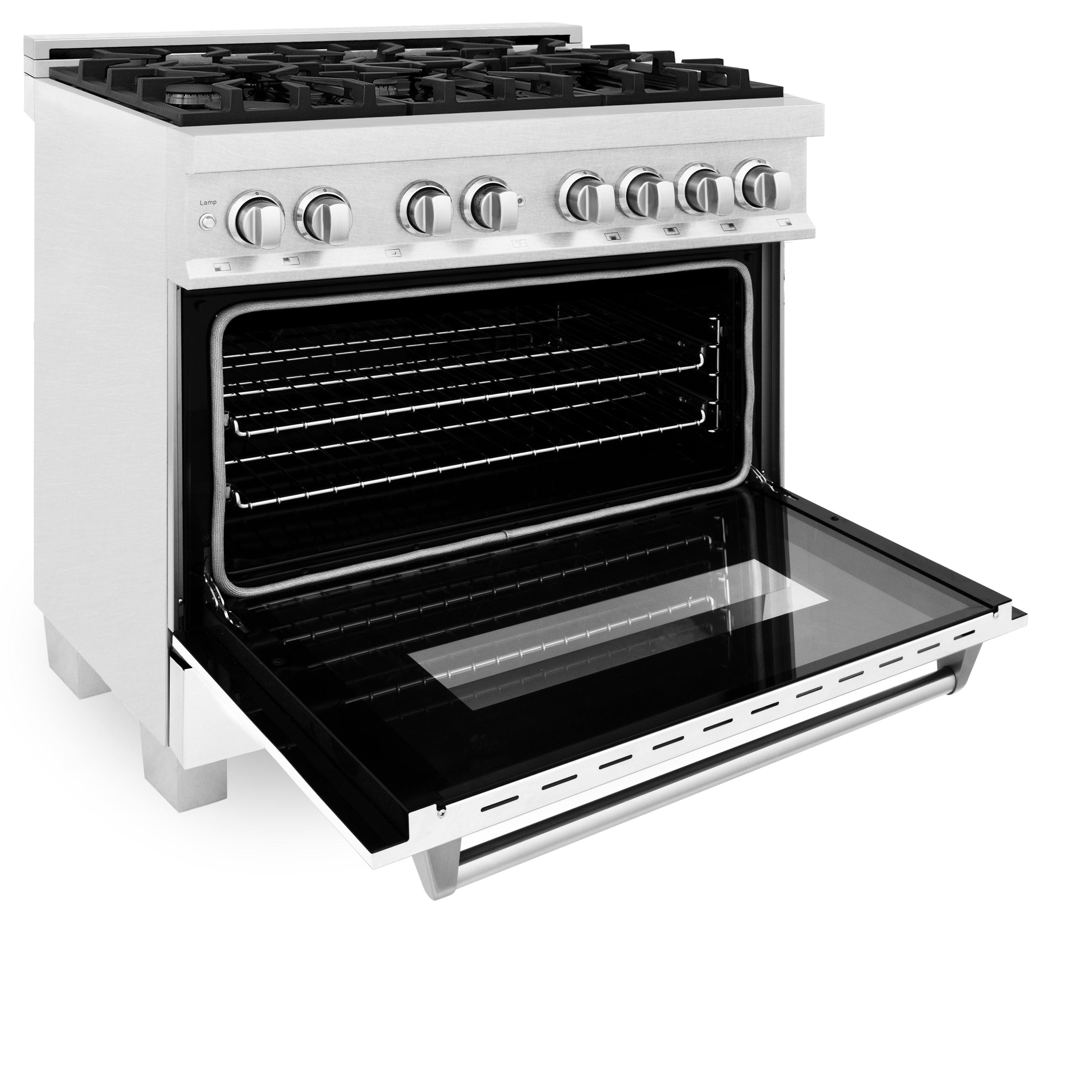 ZLINE 36 in. Professional Dual Fuel Range in Fingerprint Resistant Stainless Steel with White Matte Door (RAS-WM-36)