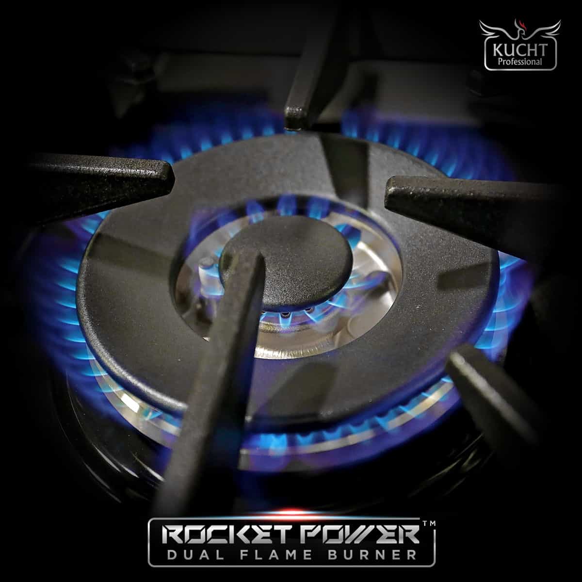 Kucht 48-Inch Pro-Style Dual Fuel Range in Stainless Steel with Blue Oven Door KDF482-B