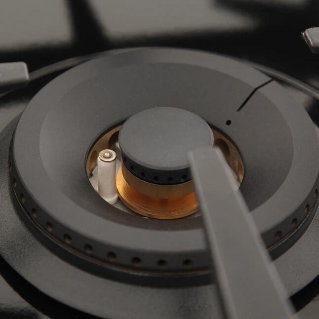 Kucht 30-Inch 4 Burner Gas Rangetop in Stainless Steel with Royal Blue Knob KFX309T-B