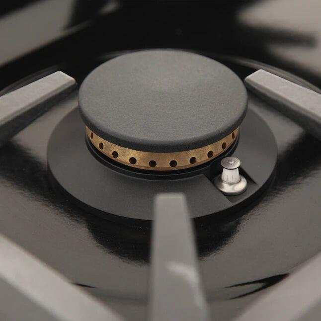 Kucht 30-Inch 4 Burner Gas Rangetop in Stainless Steel with Toxedo Black Knob KFX309T-K