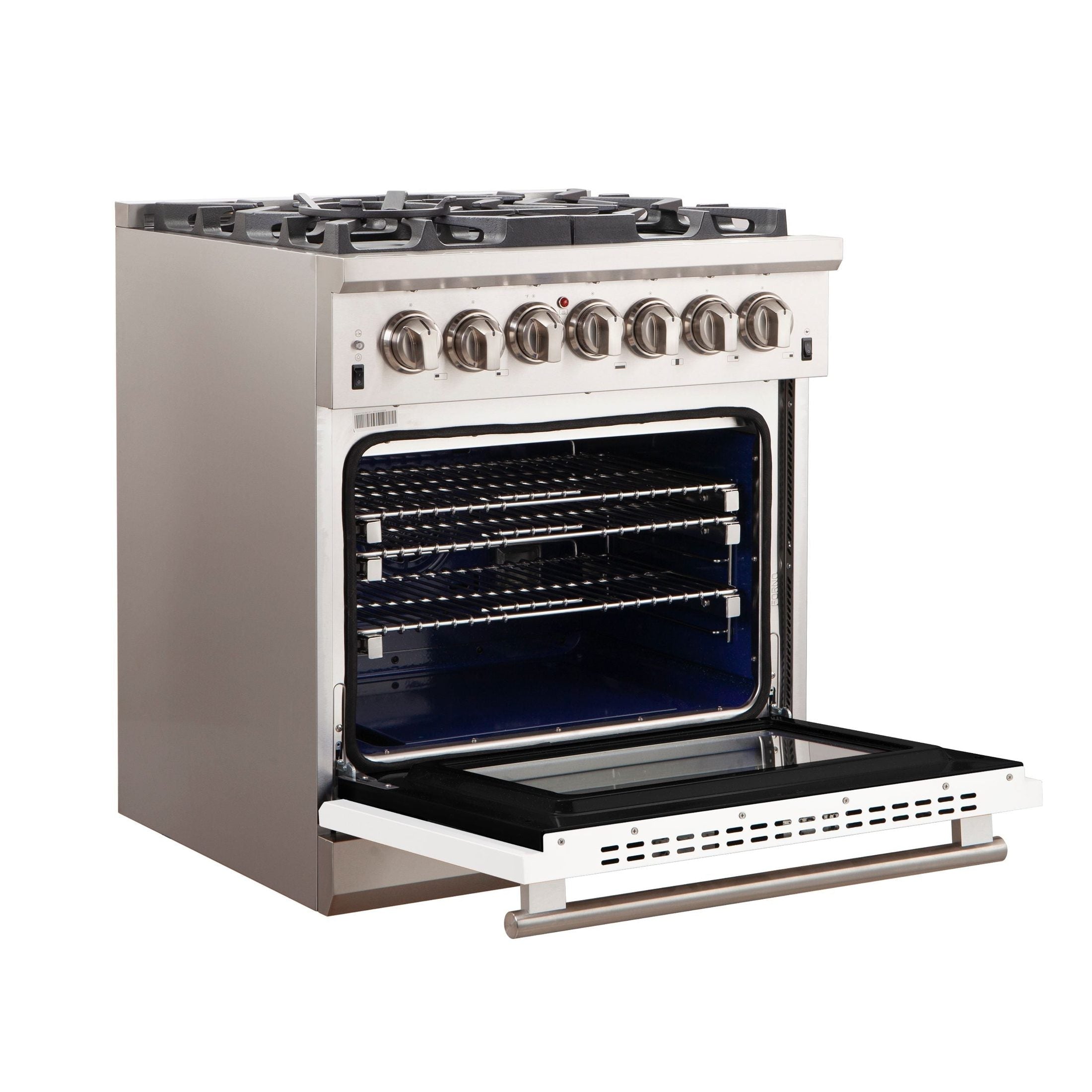 FORNO Capriasca - Titanium Professional 30" Freestanding Colored Door Gas Range FFSGS6260-30 - PrimeFair