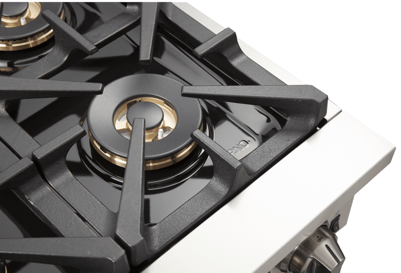 FORNO Capriasca - Titanium Professional 30" Freestanding Dual Fuel 240V Electric Colored Door Oven Range FFSGS6187-30 - PrimeFair