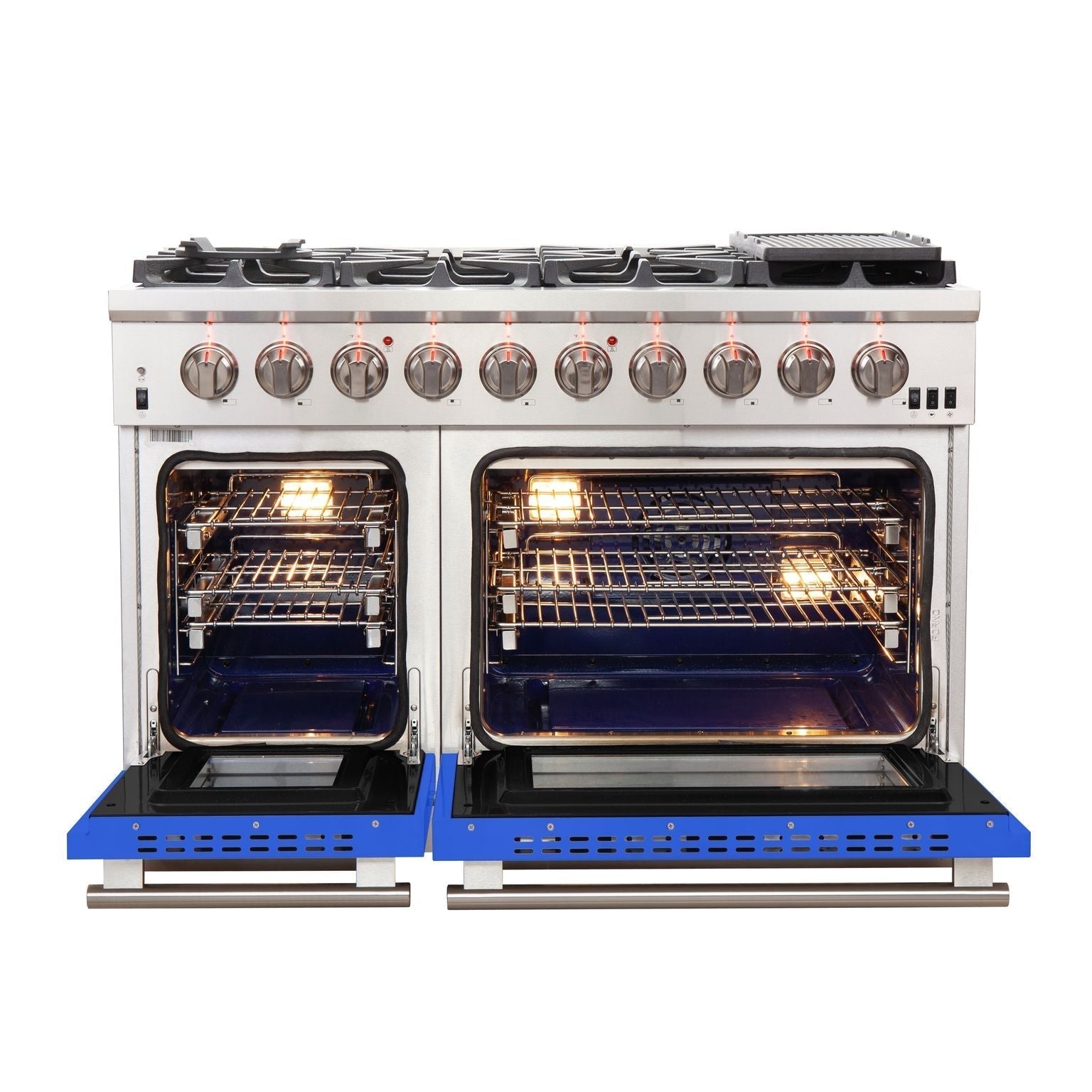 FORNO Capriasca - Titanium Professional 48" Freestanding Colored Door Gas Range FFSGS6260-48WHT