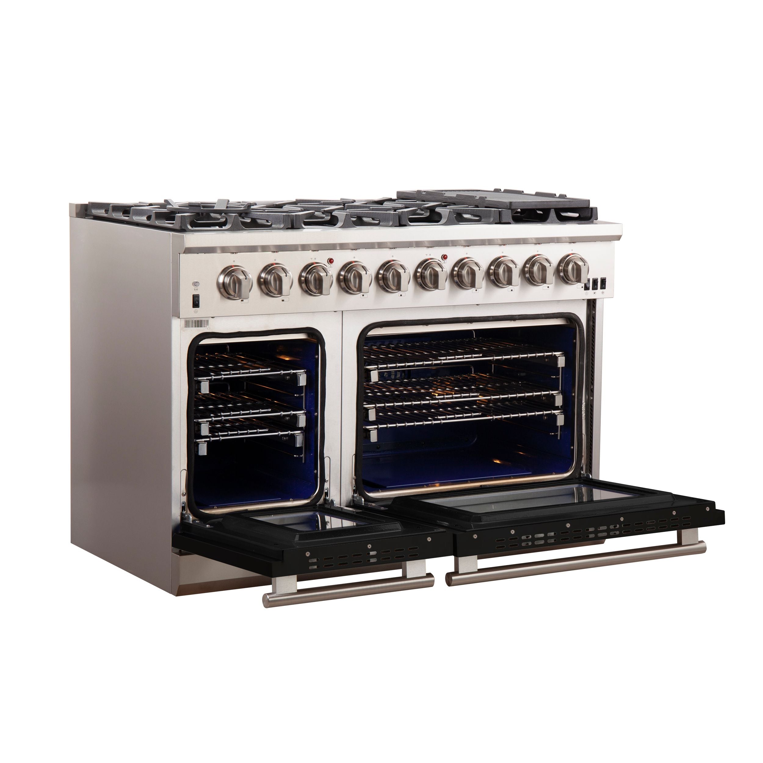 FORNO Capriasca - Titanium Professional 48" Freestanding Colored Door Gas Range FFSGS6260-48WHT