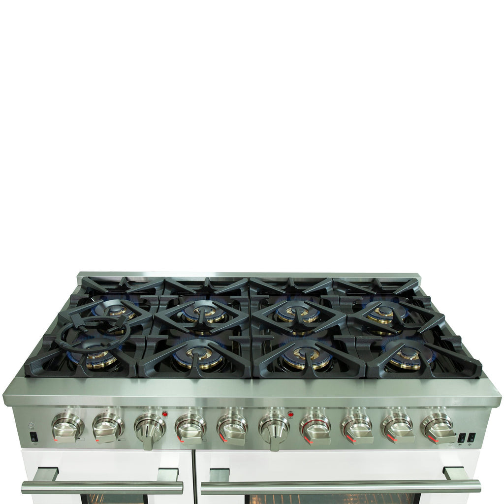 FORNO Fratta - Platinum Professional 48" Freestanding Dual Fuel Electric 240V Colored Door Oven Range FFSGS6187-48