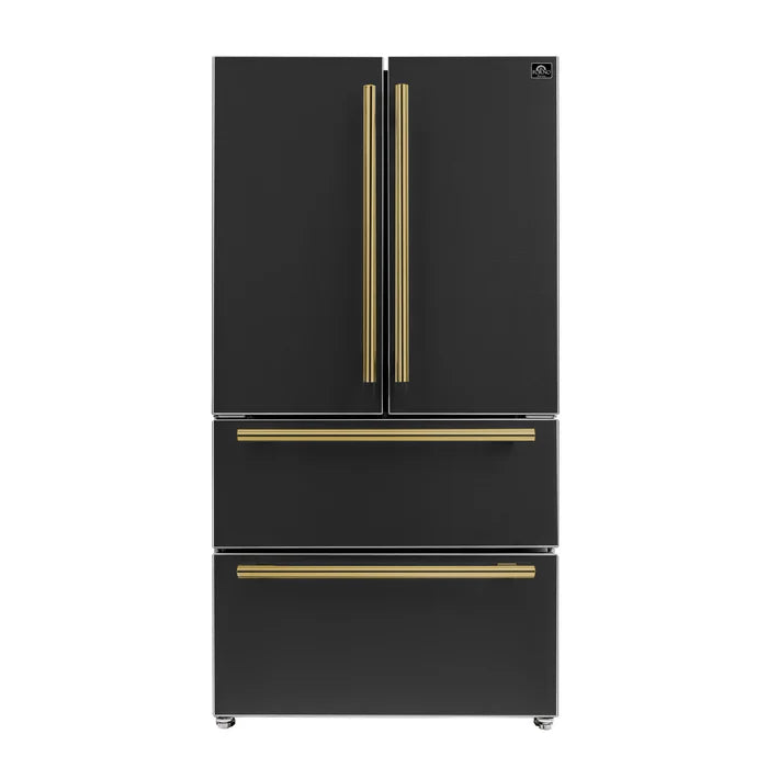 FORNO Espresso Moena 36-inch French Door Refrigerator in Black, 19.2 Cu.ft