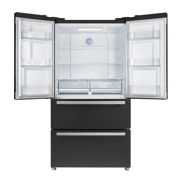 FORNO Espresso Moena 36-inch French Door Refrigerator in Black, 19.2 Cu.ft