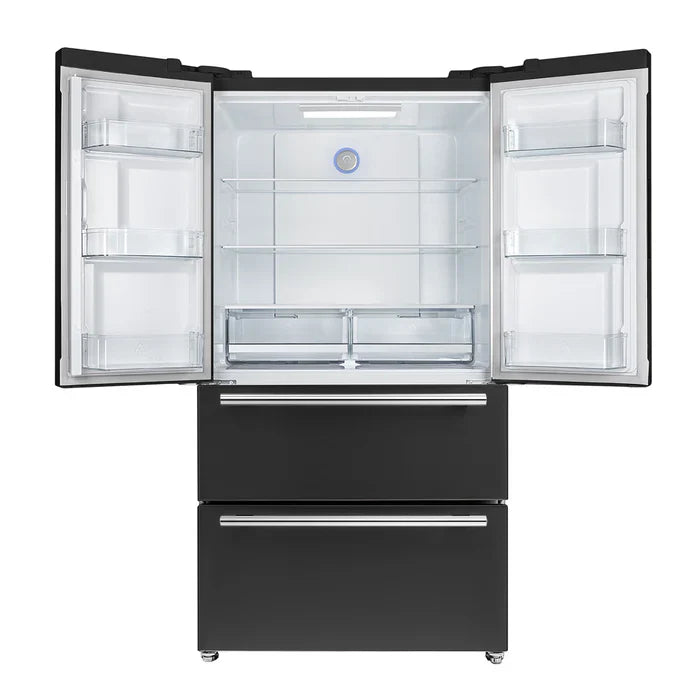 FORNO Espresso Moena 36-inch French Door Refrigerator in Black, 19.2 Cu.ft