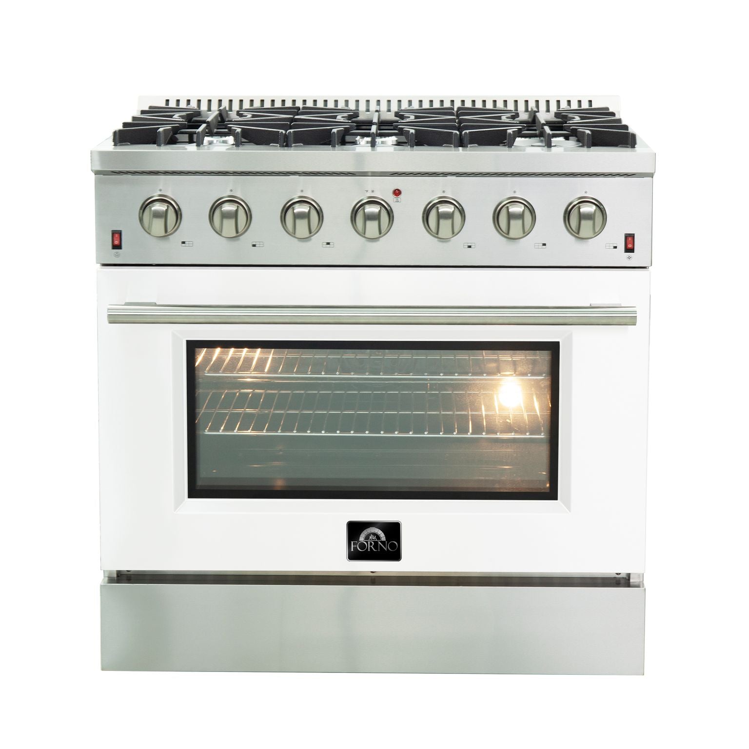 FORNO Vittorio - Gold Professional 36" Freestanding Colored Door Gas Range FFSGS6244-36WHT