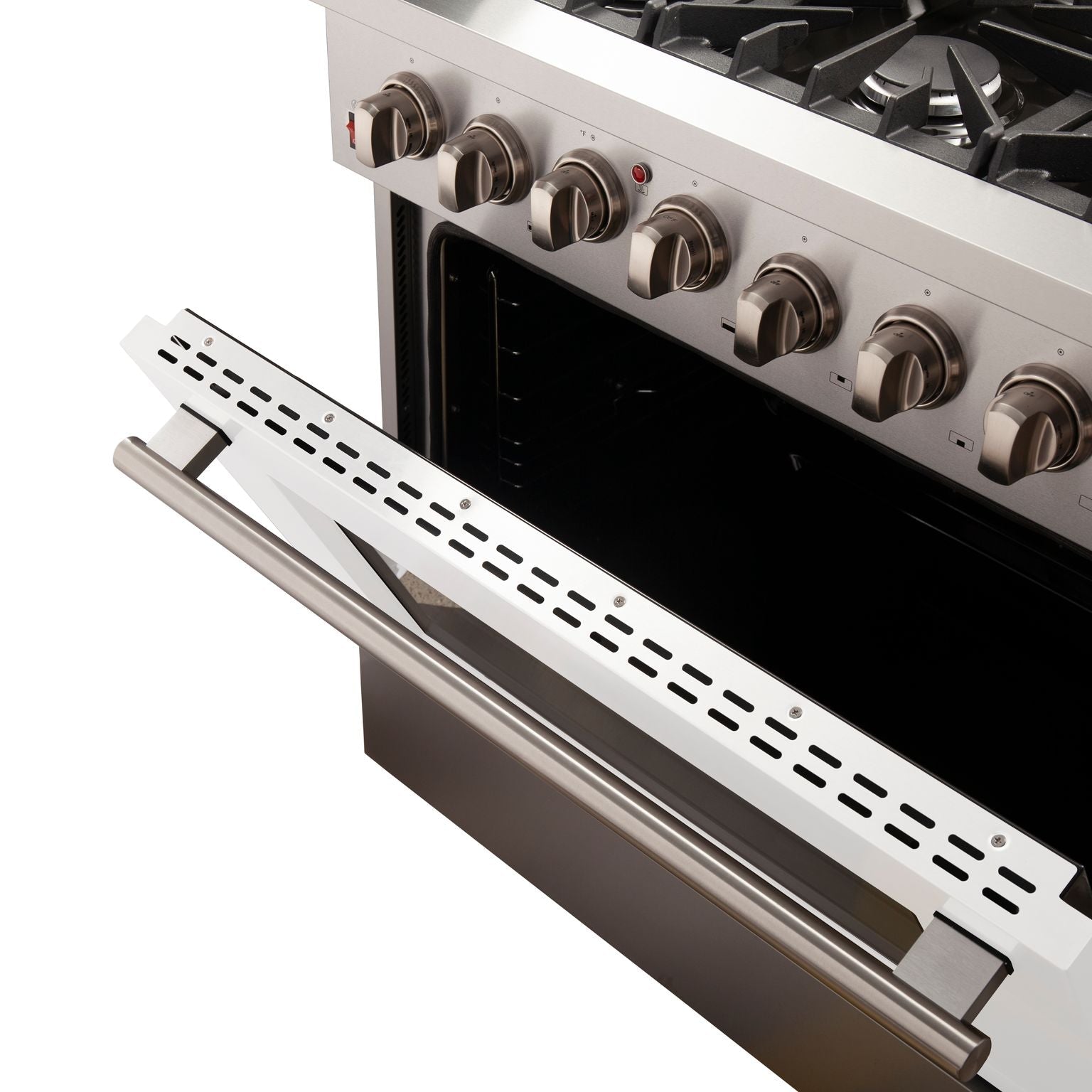 FORNO Galiano - Gold Professional 36" Freestanding Dual Fuel 240V Electric Colored Door Oven Range FFSGS6156-36WHT
