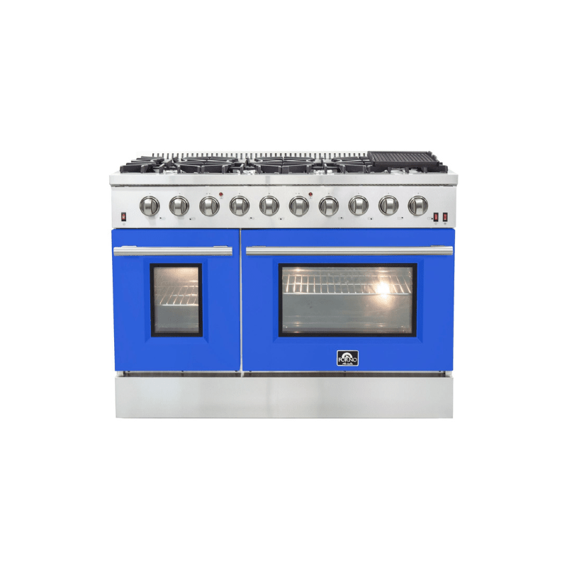 FORNO Vittorio - Gold Professional 48" Freestanding Colored Door Gas Range FFSGS6244-48RED