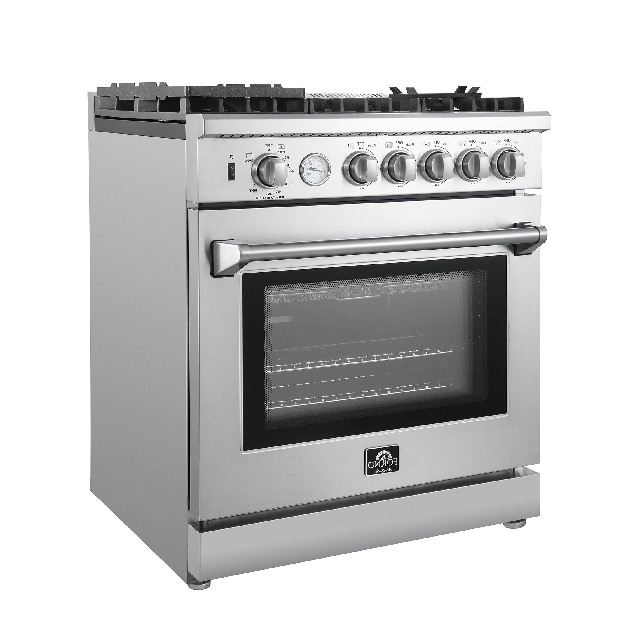 Forno Breno 30" Freestanding Gas Range Oven with 5 Sealed Burners, Griddle, and Air Fryer FFSGS6276-30