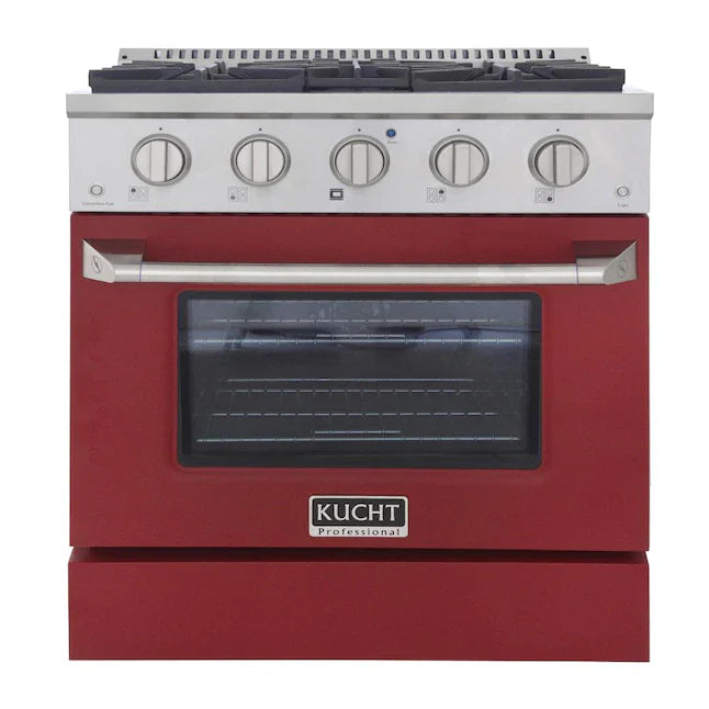 Kucht 30-in Deep Recessed 4 Burners Convection Oven Freestanding Dual Fuel Range In Stainless Steel