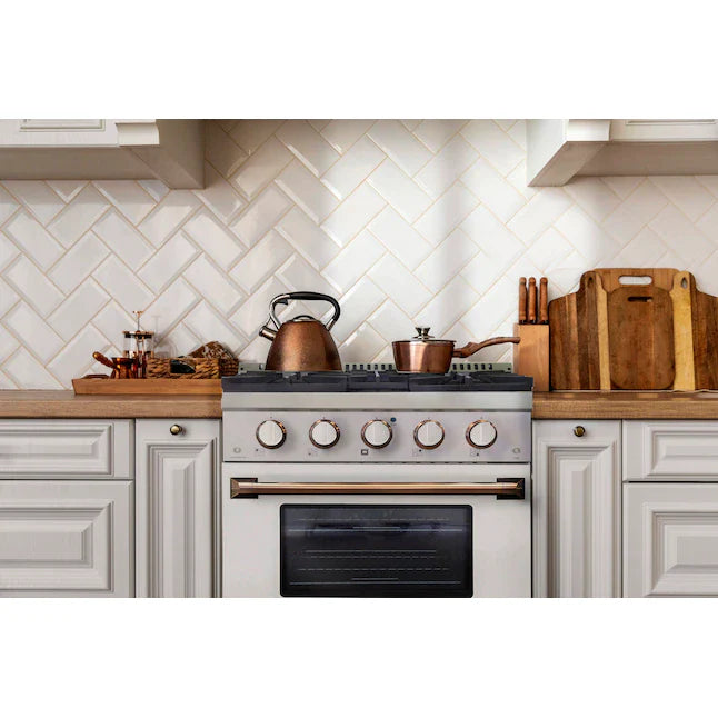 Kucht 36-in Deep Recessed 6 Burners Convection Oven Freestanding Dual Fuel Range