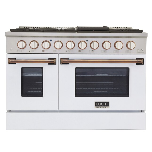 Kucht 46-in 8 Burners 4.2-cu ft / 2.5-cu ft Convection Oven Freestanding Double Oven Dual Fuel Range