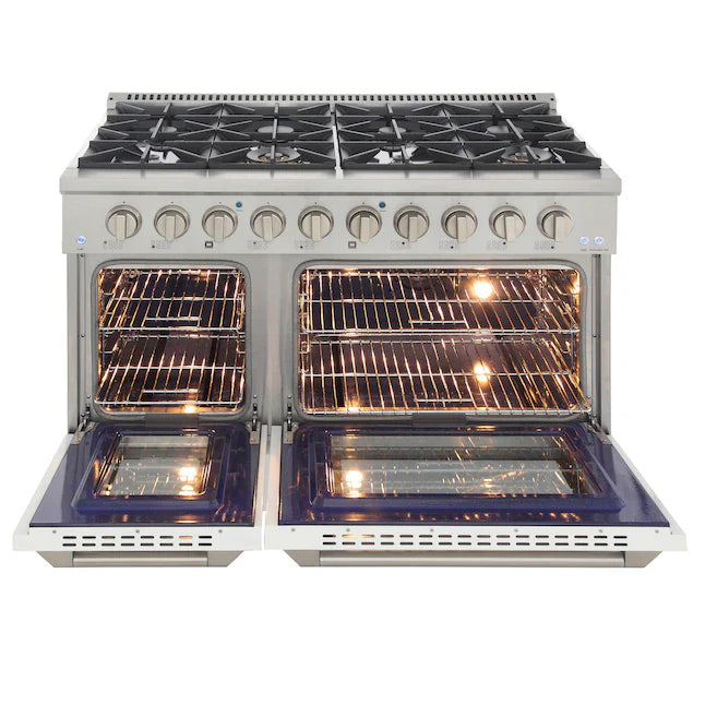 Kucht 46-in 8 Burners 4.2-cu ft / 2.5-cu ft Convection Oven Freestanding Double Oven Dual Fuel Range