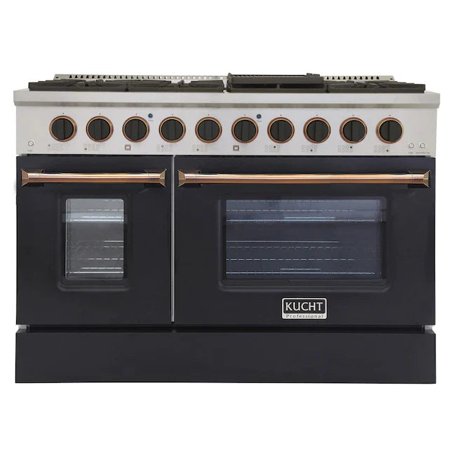 Kucht 46-in 8 Burners 4.2-cu ft / 2.5-cu ft Convection Oven Freestanding Double Oven Dual Fuel Range