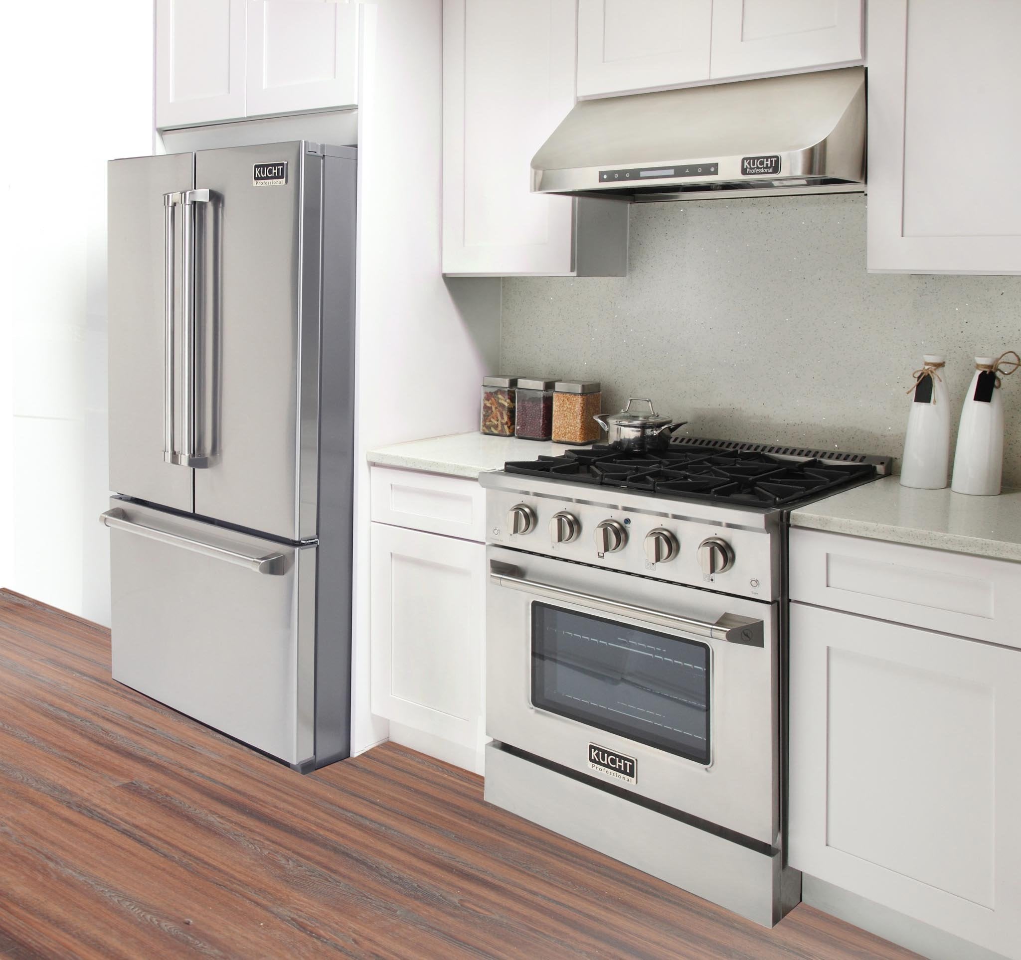 Kucht 30-Inch 4.2 Cu. Ft. Gas Range - Sealed Burners and Convection Oven in Stainless Steel KNG301-S