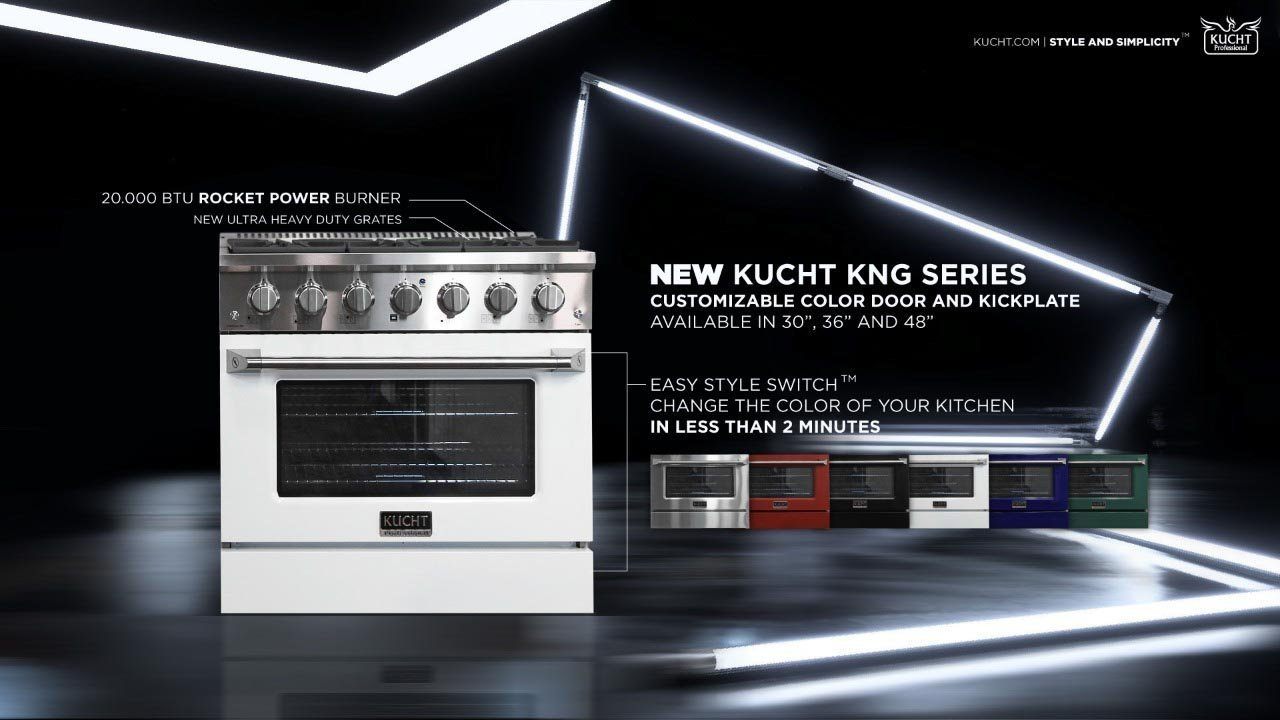 Kucht 30-Inch 4.2 Cu. Ft. Gas Range - Sealed Burners and Convection Oven in White KNG301-W