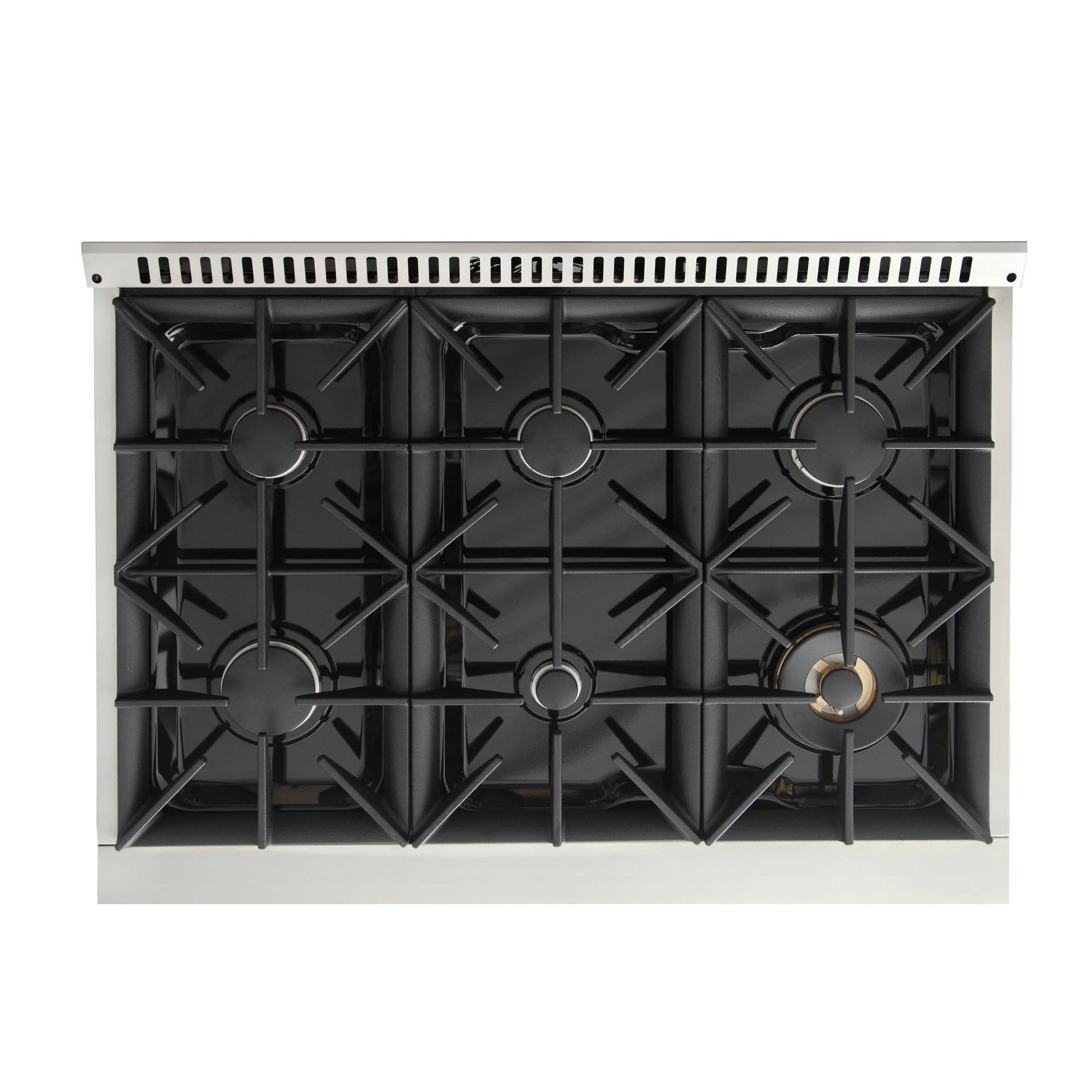 Kucht 36-Inch 5.2 Cu. Ft. Gas Range - Sealed Burners and Convection Oven in Red KNG361-R