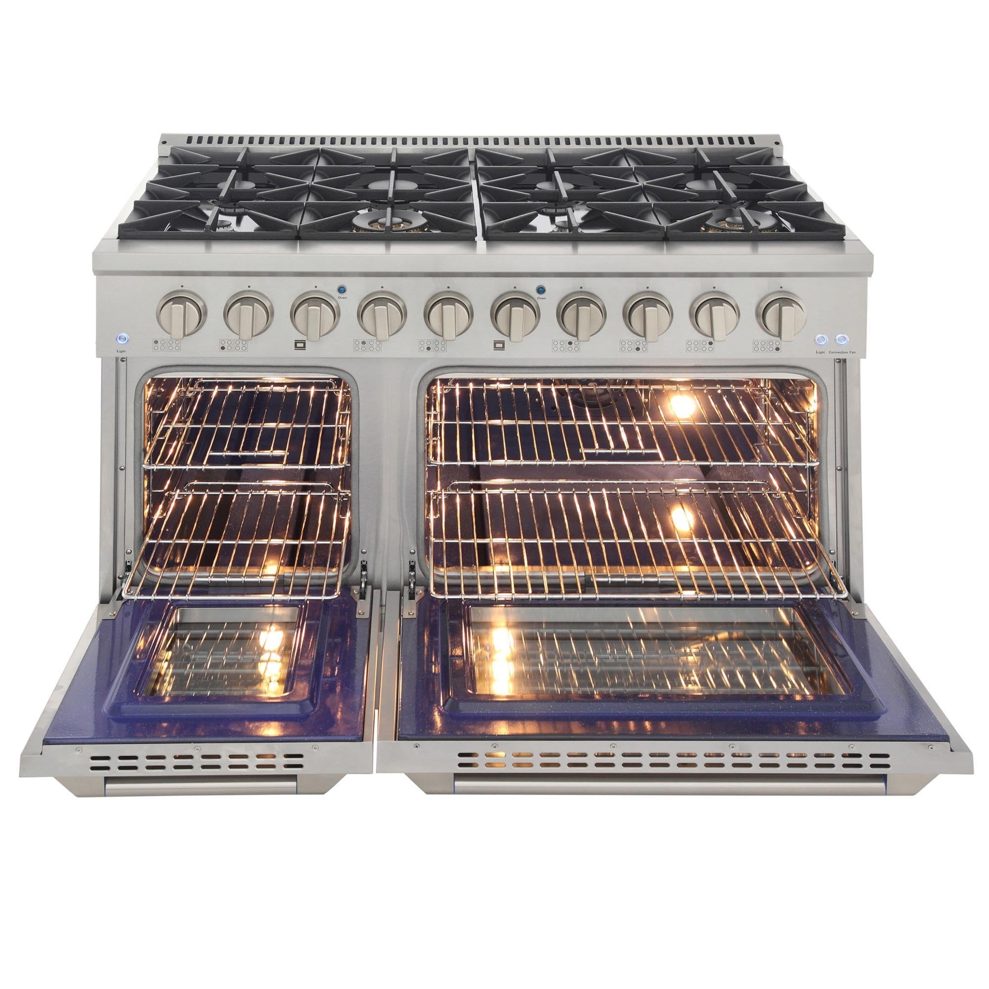 Kucht 48-Inch 6.7 Cu. Ft. Gas Range with Grill/Griddle and Two Ovens in Stainless Steel KNG481-S