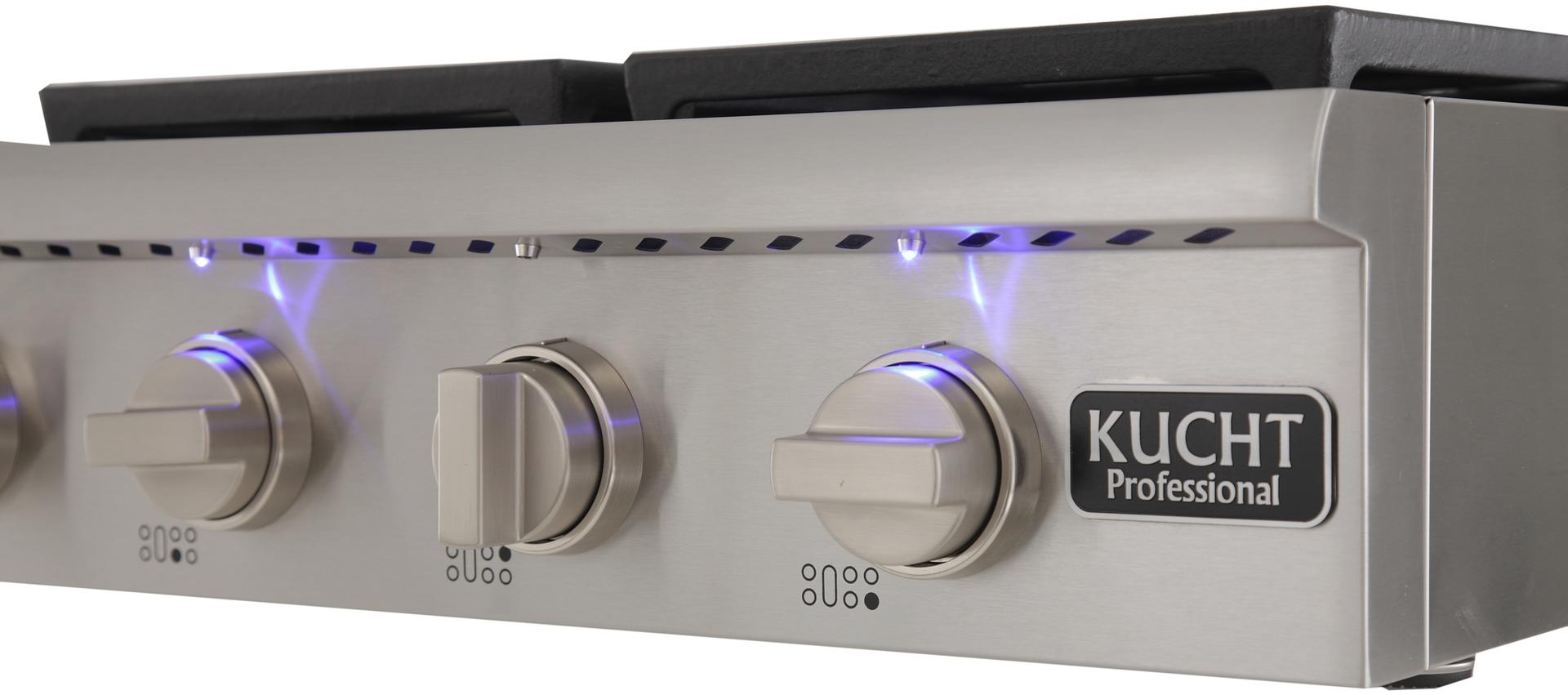 Kucht 48-Inch Gas Rangetop with Griddle in Stainless Steel KRT481GU