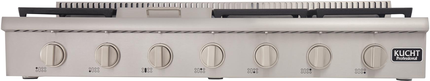Kucht 48-Inch Gas Rangetop with Griddle in Stainless Steel KRT481GU