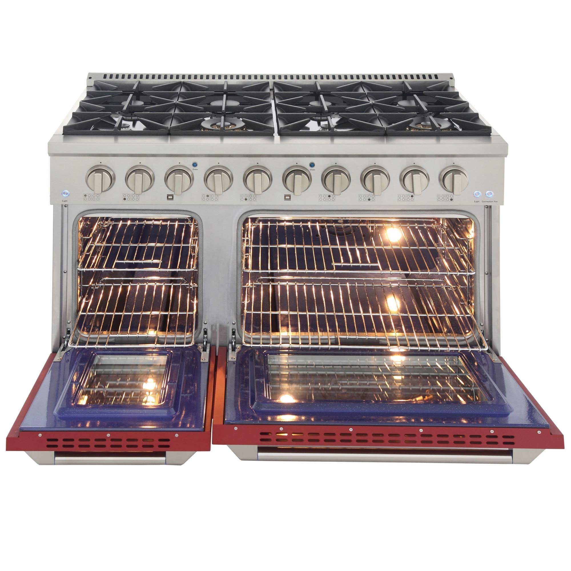 Kucht 48-Inch 6.7 Cu. Ft. Gas Range with Grill/Griddle in Red KNG481-R