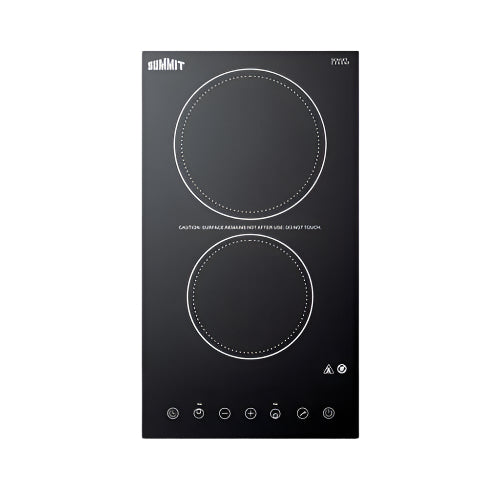 Summit 12" Wide 230V 2-Burner Radiant Cooktop