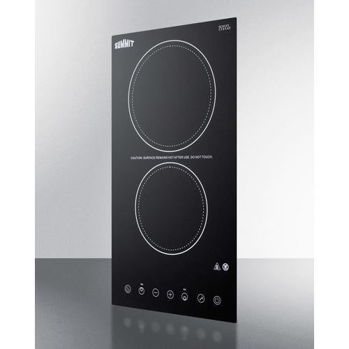 Summit 12" Wide 230V 2-Burner Radiant Cooktop