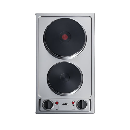 Summit 12" Wide 230V 2-Burner Solid Disk Cooktop