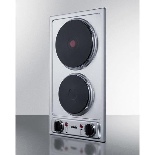 Summit 12" Wide 230V 2-Burner Solid Disk Cooktop