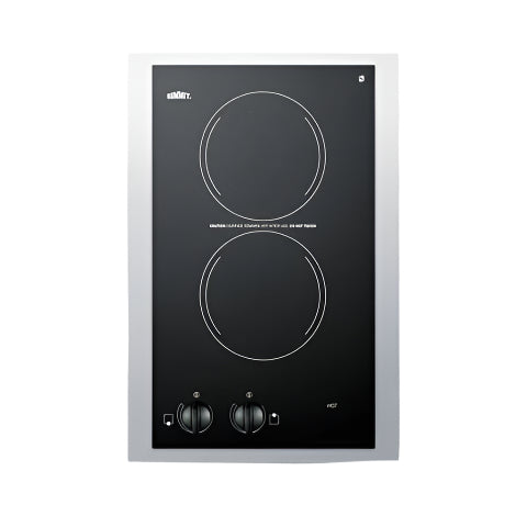 Summit 15" Wide 230V 2-Burner Radiant Cooktop