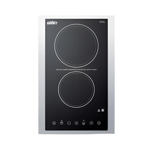Summit 15" Wide 230V 2-Burner Radiant Cooktop