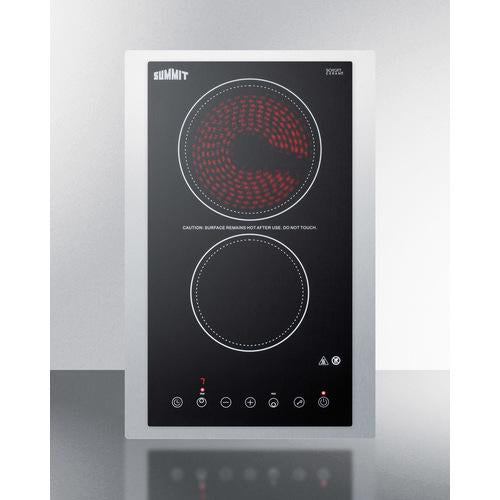 Summit 15" Wide 230V 2-Burner Radiant Cooktop