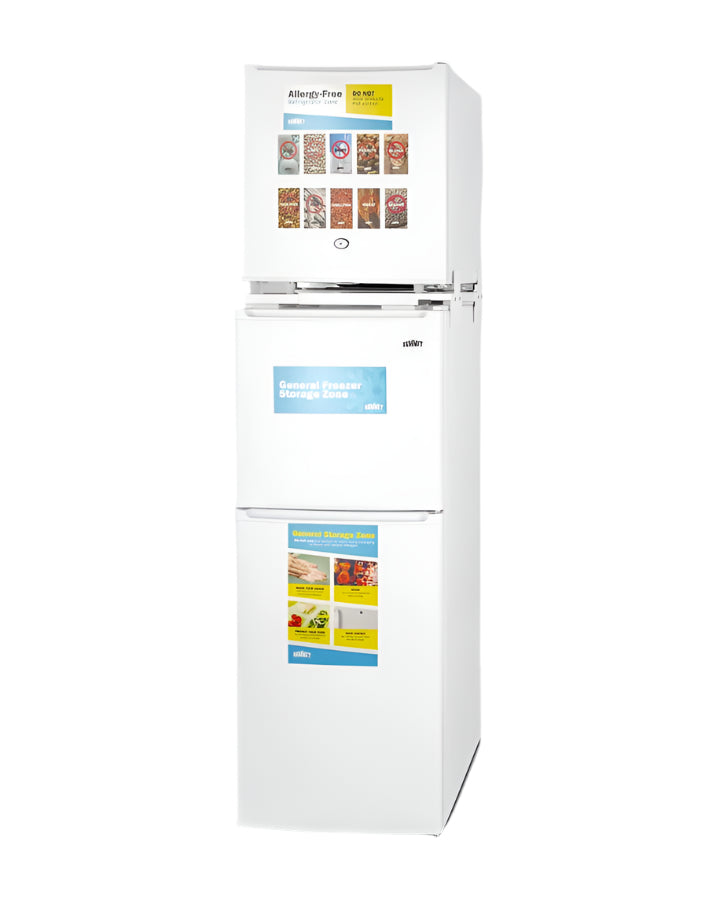 Summit 19" Wide Allergy-Free Refrigerator/General Purpose Refrigerator-Freezer Combination