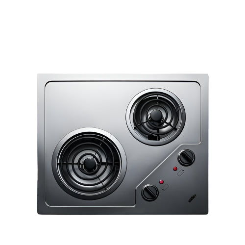 Summit 21" Wide 115V 2-Burner Coil Cooktop