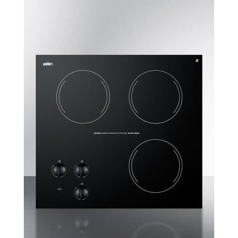Summit 22" Wide 230V 3-Burner Radiant Cooktop