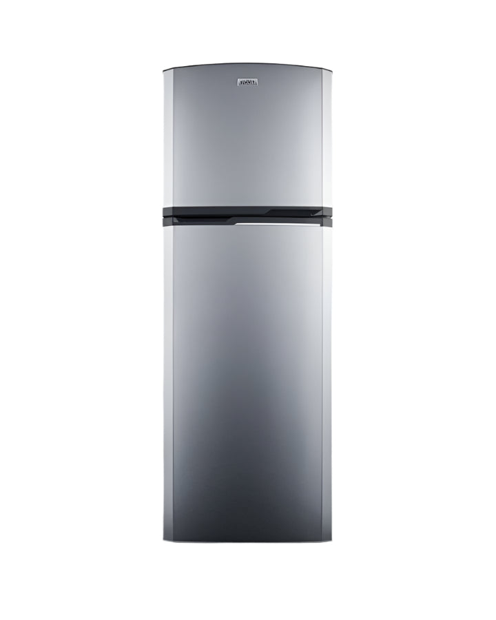 Summit 22" Wide Top Mount Refrigerator-Freezer with Platinum Cabinet and Stainless Steel Doors