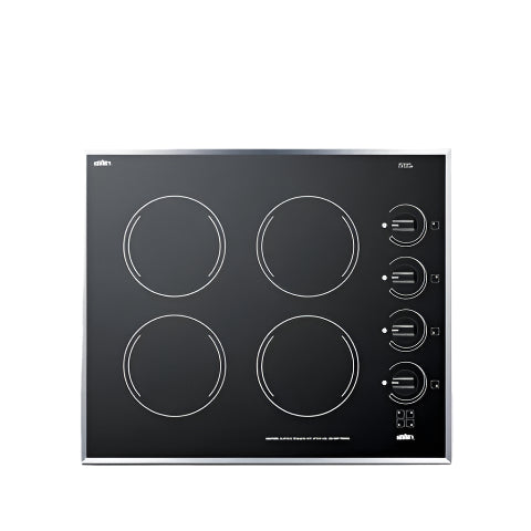 Summit 24" Wide 230V 4-Burner Radiant Cooktop